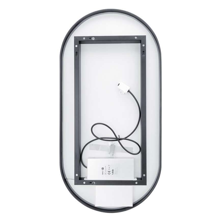 NIMCO ZPC 32002LVX-90 - LED Aptumšojams vannas istabas spogulis ar fona apgaismojumu LED/25W/230V 3000-6500K 80x40 cm matēts melna  IP44