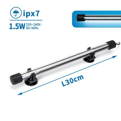 Nobleza - LED Akvārija apgaismojums LED/1,5W/230V IPX7 30 cm
