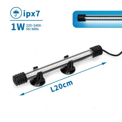 Nobleza - LED Akvārija apgaismojums LED/1W/230V IPX7 20 cm