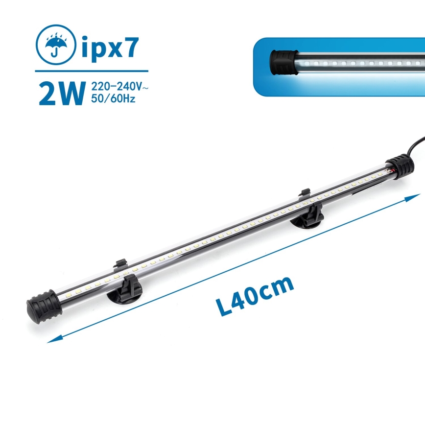 Nobleza - LED Akvārija apgaismojums LED/2W/230V IPX7 40 cm