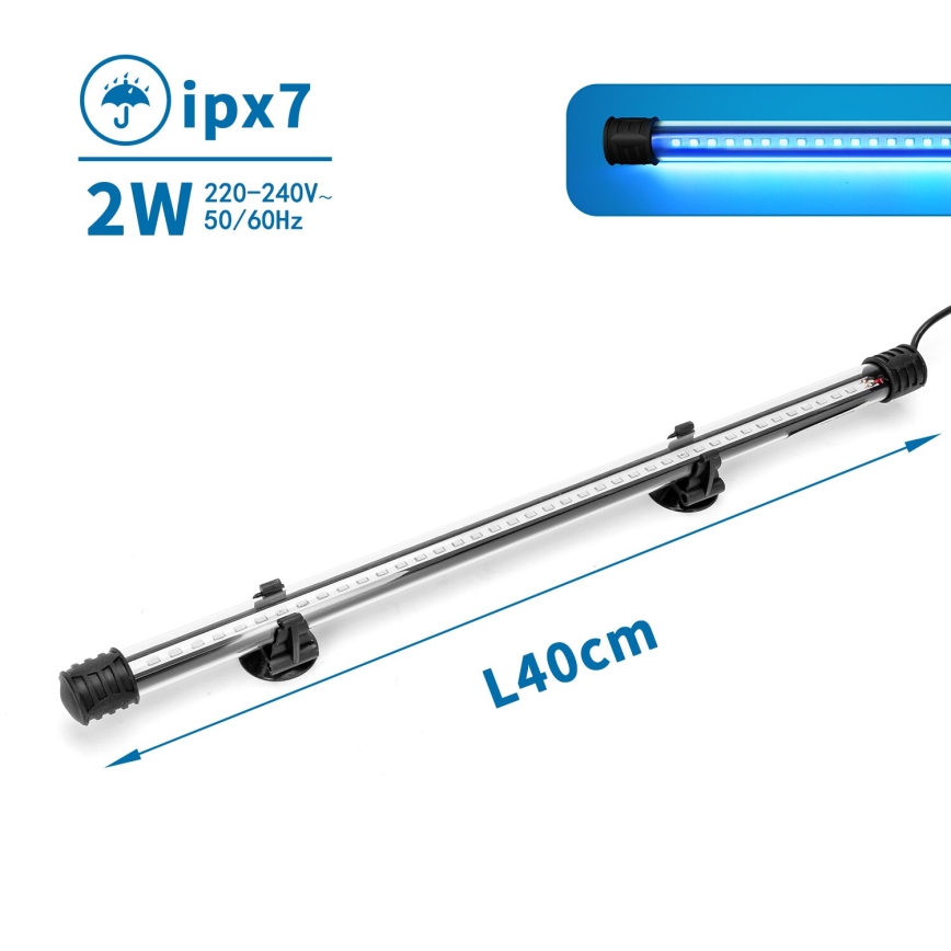 Nobleza - LED Akvārija apgaismojums LED/2W/230V IPX7 40 cm