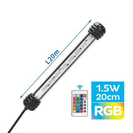Nobleza - LED RGB Akvārija apgaismojums LED/1,5W/230V IPX7 + tālvadības pults