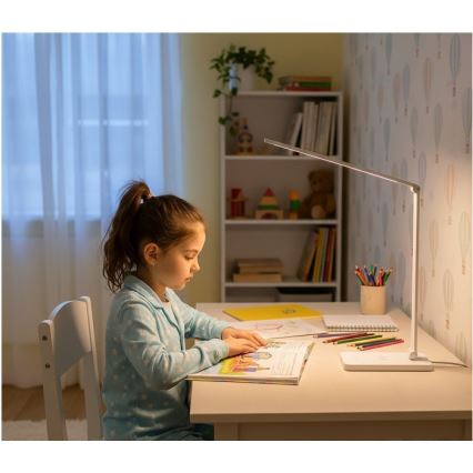 LED regulējama galda lampa ar bezvadu QI uzlādi NOBLITE Q LED/7W/230V 3000/4000/6500K balta