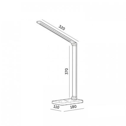 LED regulējama galda lampa ar bezvadu QI uzlādi NOBLITE Q LED/7W/230V 3000/4000/6500K balta