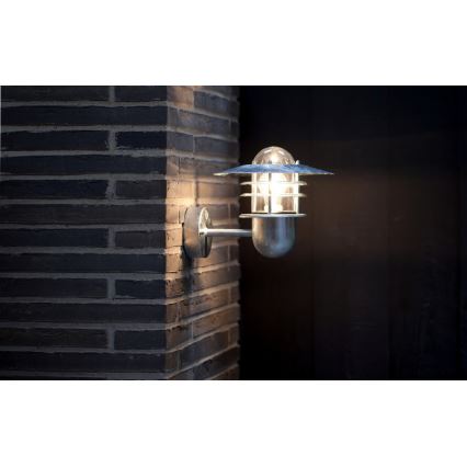 Nordlux - AGGER āra sienas gaismeklis 1xE27/60W/230V IP54 sudraba