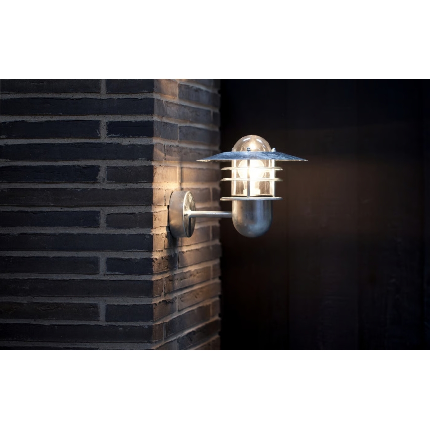 Nordlux - AGGER āra sienas gaismeklis 1xE27/60W/230V IP54 sudraba