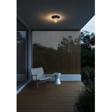 Nordlux - Āra griestu lampa JANUKA 1xE27/60W/230V IP54 melna