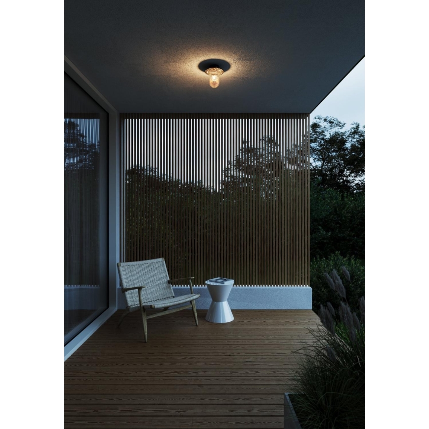 Nordlux - Āra griestu lampa JANUKA 1xE27/60W/230V IP54 melna