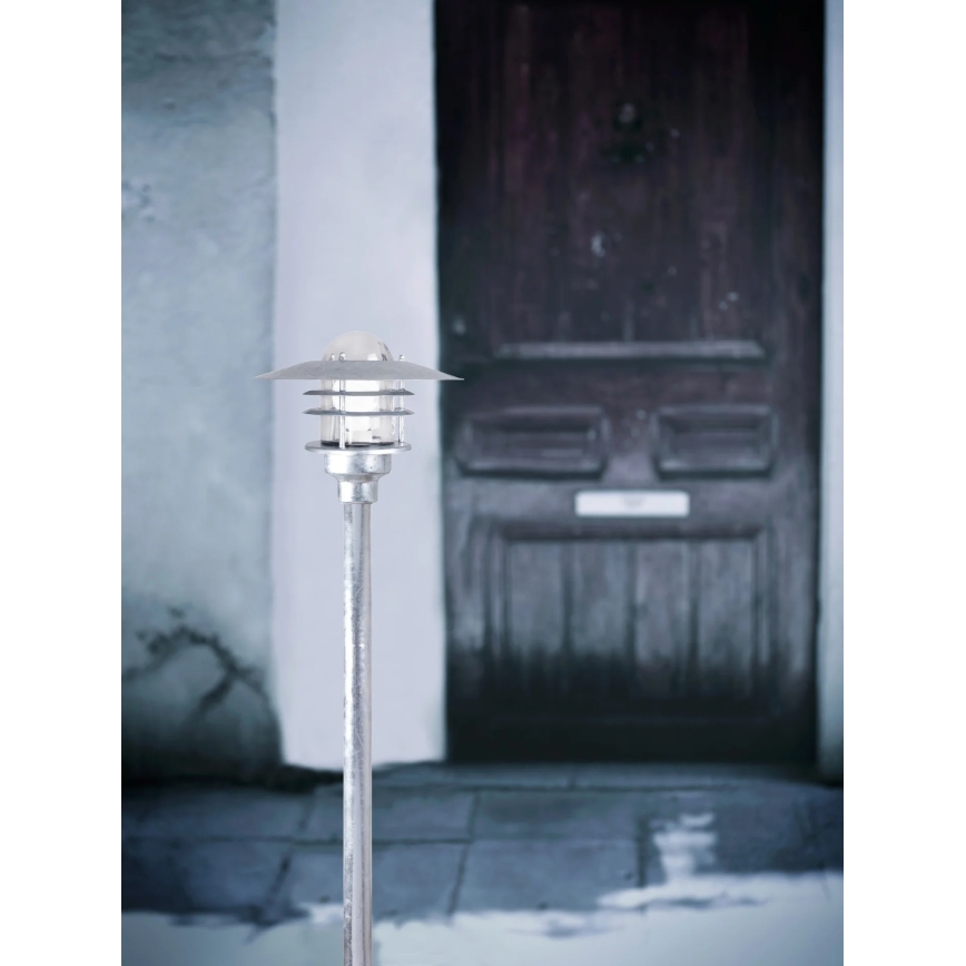 Nordlux - Āra lampa AGGER 1xE27/60W/230V IP54 sudraba