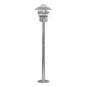Nordlux - Āra lampa BLOKHUS 1xE27/60W/230V IP54 sudraba 92 cm