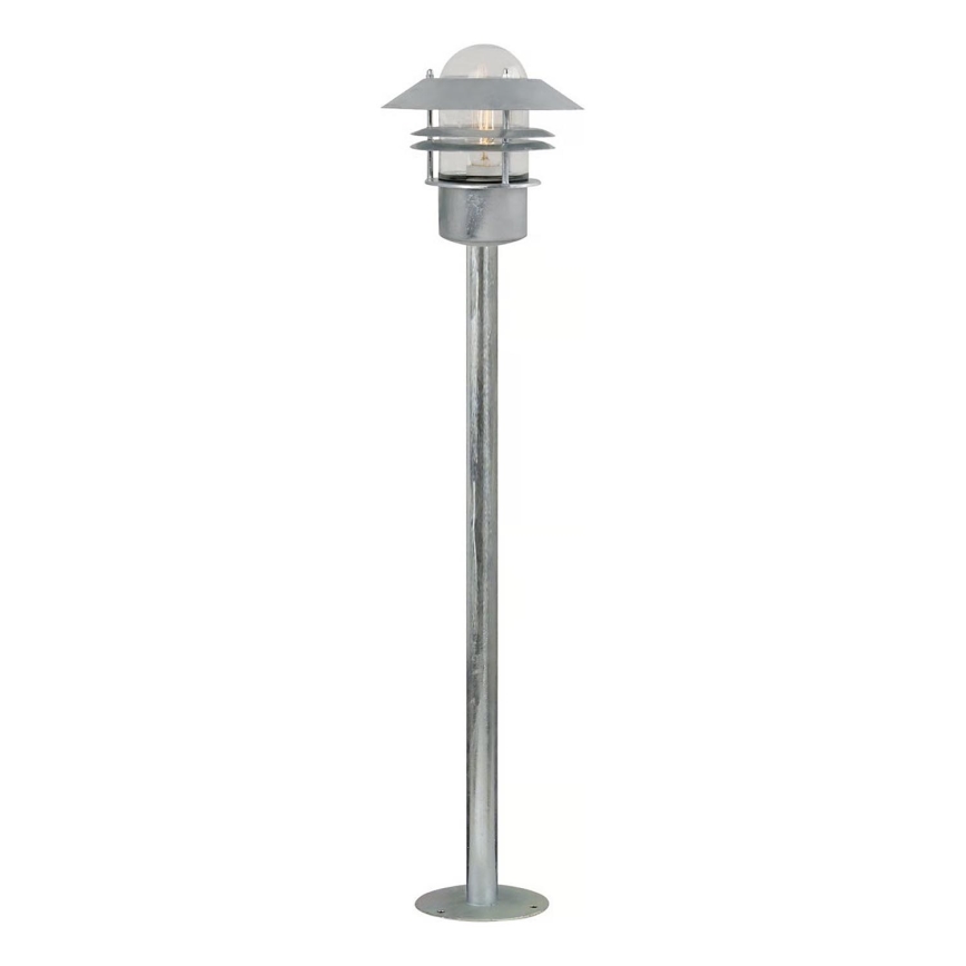 Nordlux - Āra lampa BLOKHUS 1xE27/60W/230V IP54 sudraba 92 cm
