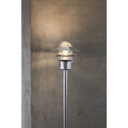 Nordlux - Āra lampa BLOKHUS 1xE27/60W/230V IP54 sudraba 92 cm
