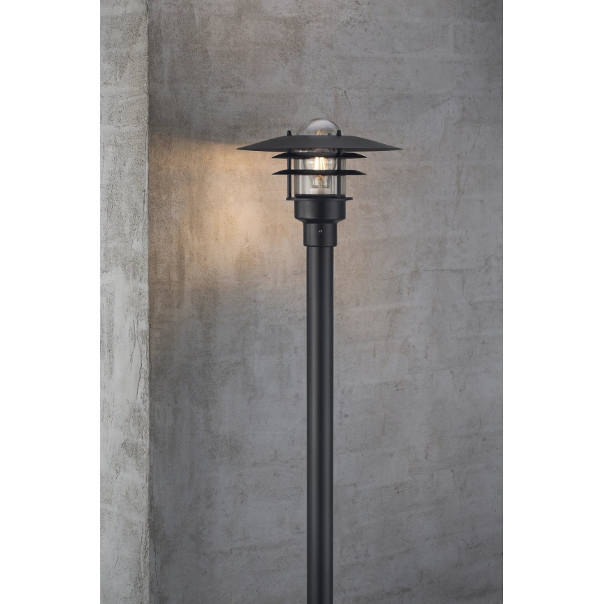Nordlux - Āra lampa LONSTRUP 1xE27/60W/230V IP44 melna 116 cm