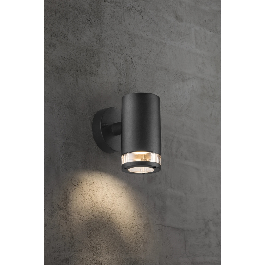 Nordlux - Āra sienas gaismeklis BIRK 1xGU10/28W/230V IP44 melns