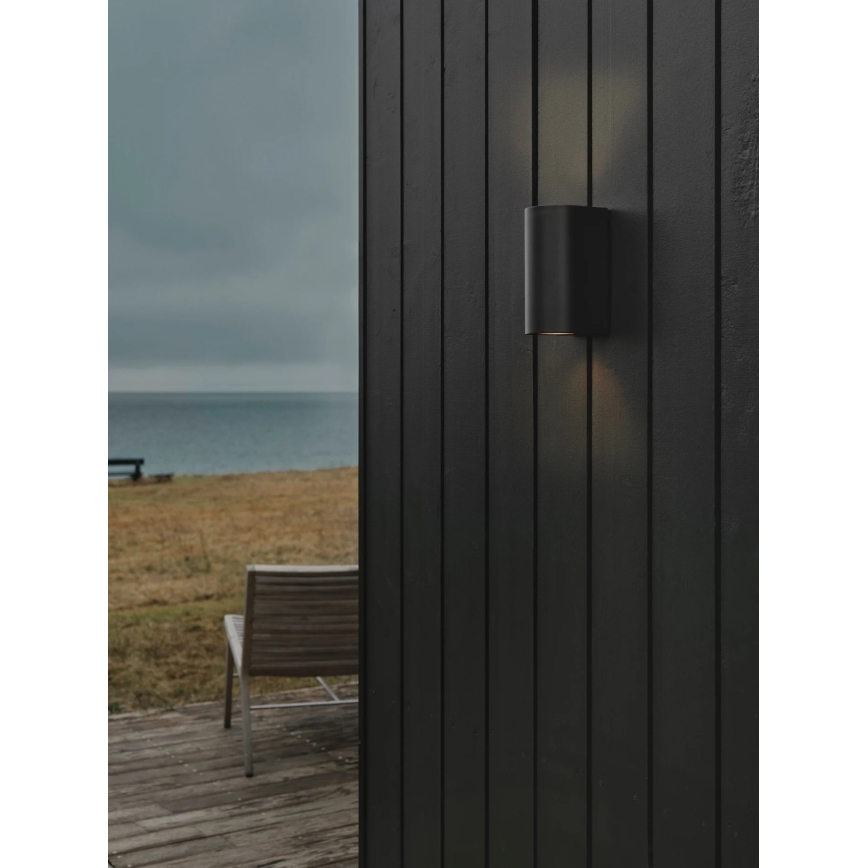 Nordlux - Āra sienas gaismeklis CANTO 2xGU10/28W/230V IP44 melns