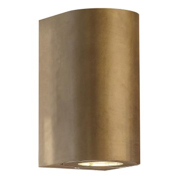 Nordlux - Āra sienas gaismeklis CANTO 2xGU10/28W/230V IP44 misiņš