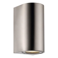 Nordlux - Āra sienas gaismeklis CANTO 2xGU10/28W/230V IP44 nerūsējošais tērauds
