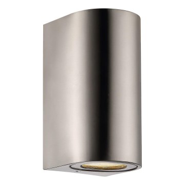 Nordlux - Āra sienas gaismeklis CANTO 2xGU10/28W/230V IP44 nerūsējošais tērauds
