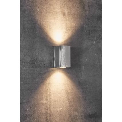 Nordlux - Āra sienas gaismeklis CANTO 2xGU10/28W/230V IP44 sudraba