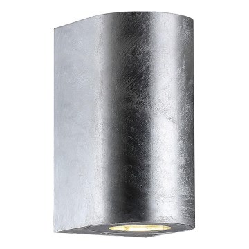 Nordlux - Āra sienas gaismeklis CANTO 2xGU10/28W/230V IP44 sudraba
