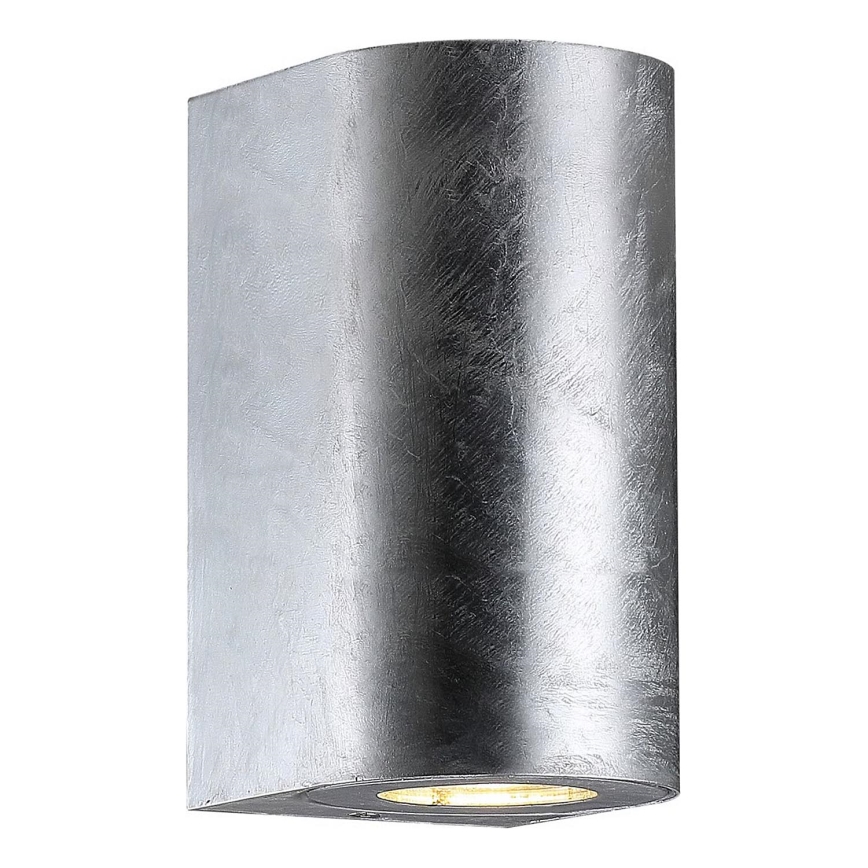 Nordlux - Āra sienas gaismeklis CANTO 2xGU10/28W/230V IP44 sudraba