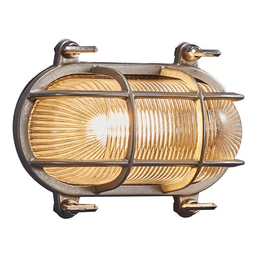 Nordlux - Āra sienas gaismeklis HELFORD 1xE27/12,5W/230V IP64 pelēks