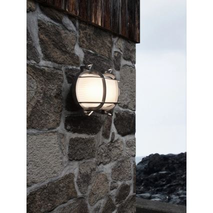 Nordlux - Āra sienas gaismeklis HELFORD 1xE27/12,5W/230V IP64 pelēks