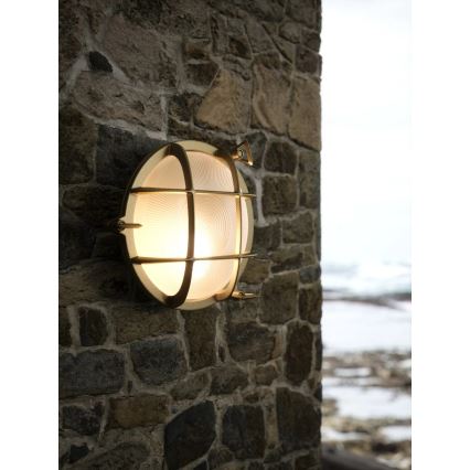 Nordlux - Āra sienas gaismeklis POLPERRO 1xE27/12,5W/230V IP64 misiņš