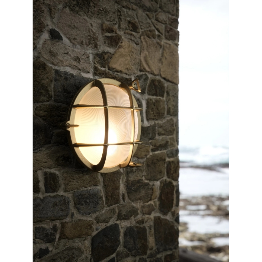Nordlux - Āra sienas gaismeklis POLPERRO 1xE27/12,5W/230V IP64 misiņš
