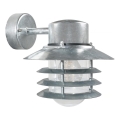 Nordlux - Āra sienas gaismeklis VEJERS 1xE27/60W/230V IP54 sudraba