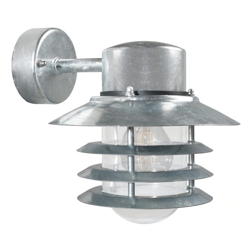 Nordlux - Āra sienas gaismeklis VEJERS 1xE27/60W/230V IP54 sudraba
