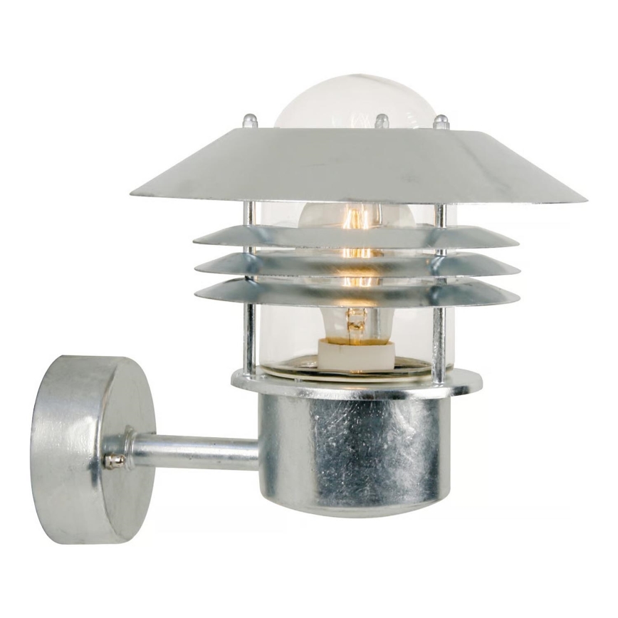 Nordlux - Āra sienas gaismeklis VEJERS 1xE27/60W/230V IP54, sudraba krāsā