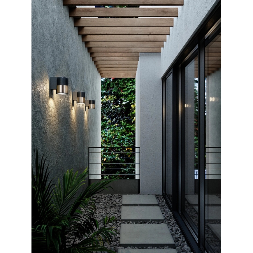 Nordlux - Āra sienas lampa ALUDRA 1xE27/15W/230V melna