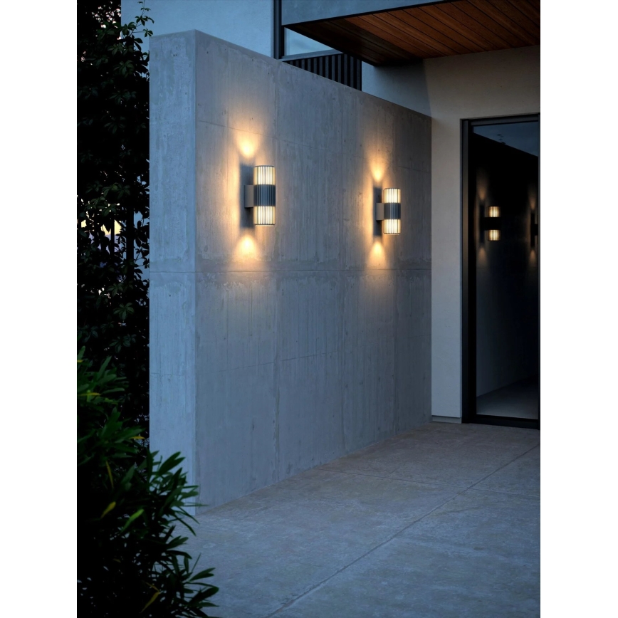 Nordlux - Āra sienas lampa ALUDRA 2xE27/15W/230V IP54 antracīta