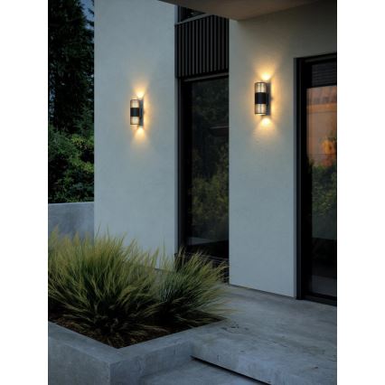 Nordlux - Āra sienas lampa ALUDRA 2xE27/15W/230V IP54 melna