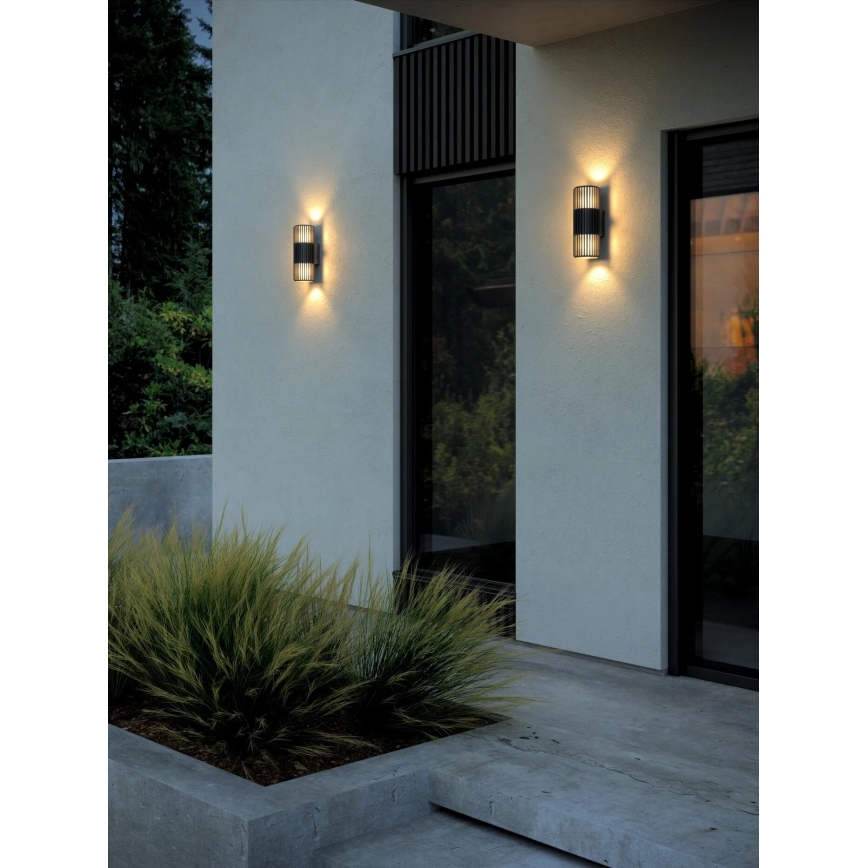 Nordlux - Āra sienas lampa ALUDRA 2xE27/15W/230V IP54 melna