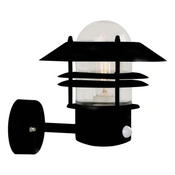 Nordlux - Āra sienas lampa ar sensoru BLOKHUS 1xE27/60W/230V IP54