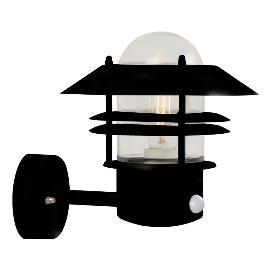 Nordlux - Āra sienas lampa ar sensoru BLOKHUS 1xE27/60W/230V IP54
