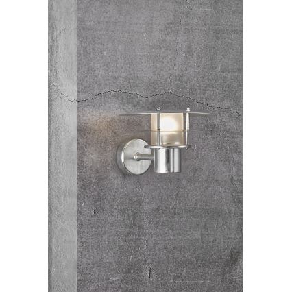 Nordlux - Āra sienas lampa BASTIA 1xE14/12W/230V IP54 matēts hroms