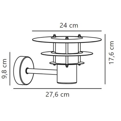 Nordlux - Āra sienas lampa BASTIA 1xE14/12W/230V IP54 matēts hroms