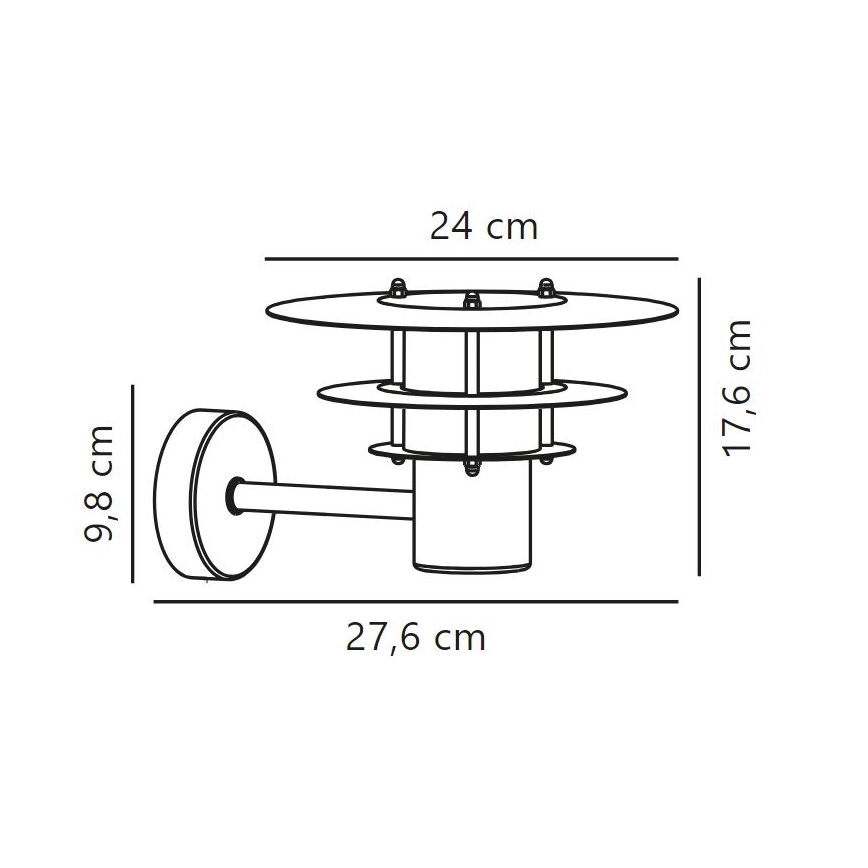 Nordlux - Āra sienas lampa BASTIA 1xE14/12W/230V IP54 matēts hroms