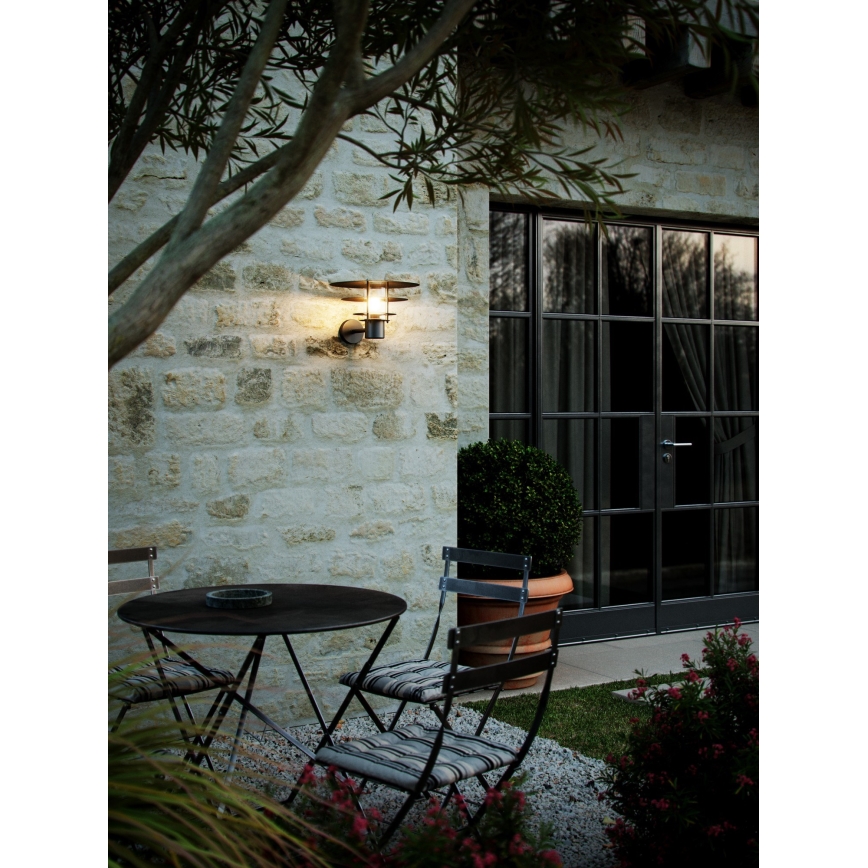 Nordlux - Āra sienas lampa BASTIA 1xE27/20W/230V IP54 melna