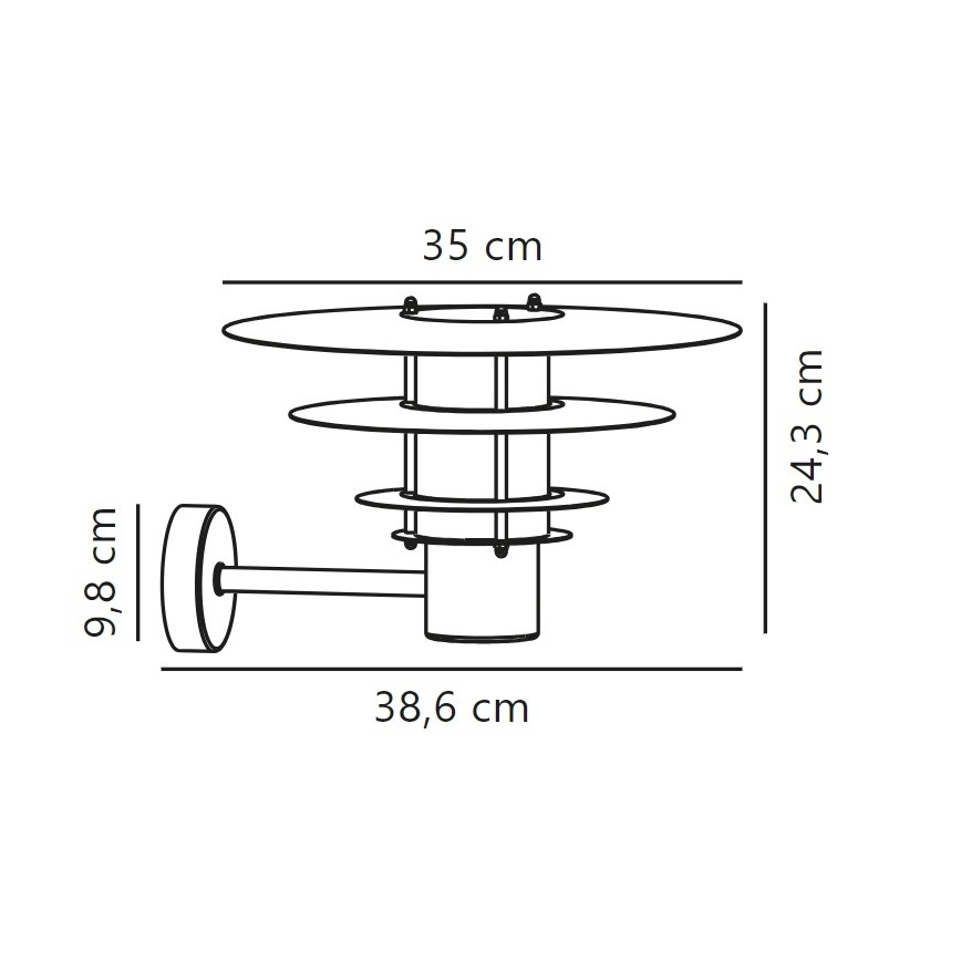 Nordlux - Āra sienas lampa BASTIA 1xE27/20W/230V IP54 melna