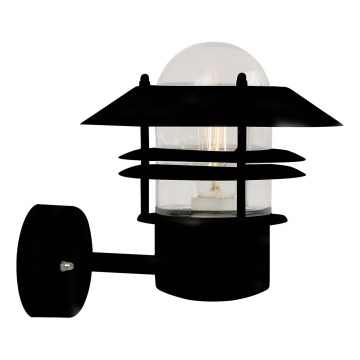 Nordlux - Āra sienas lampa BLOKHUS 1xE27/60W/230V IP54 melna