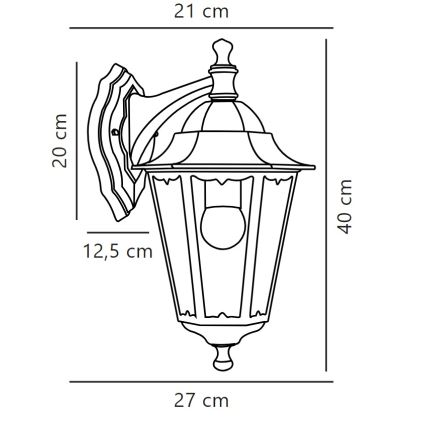 Nordlux - Āra sienas lampa CARDIFF 1xE27/60W/230V IP44
