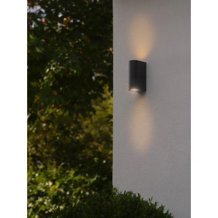 Nordlux - Āra sienas lampa DION 2xGU10/25W/230V IP44 melna