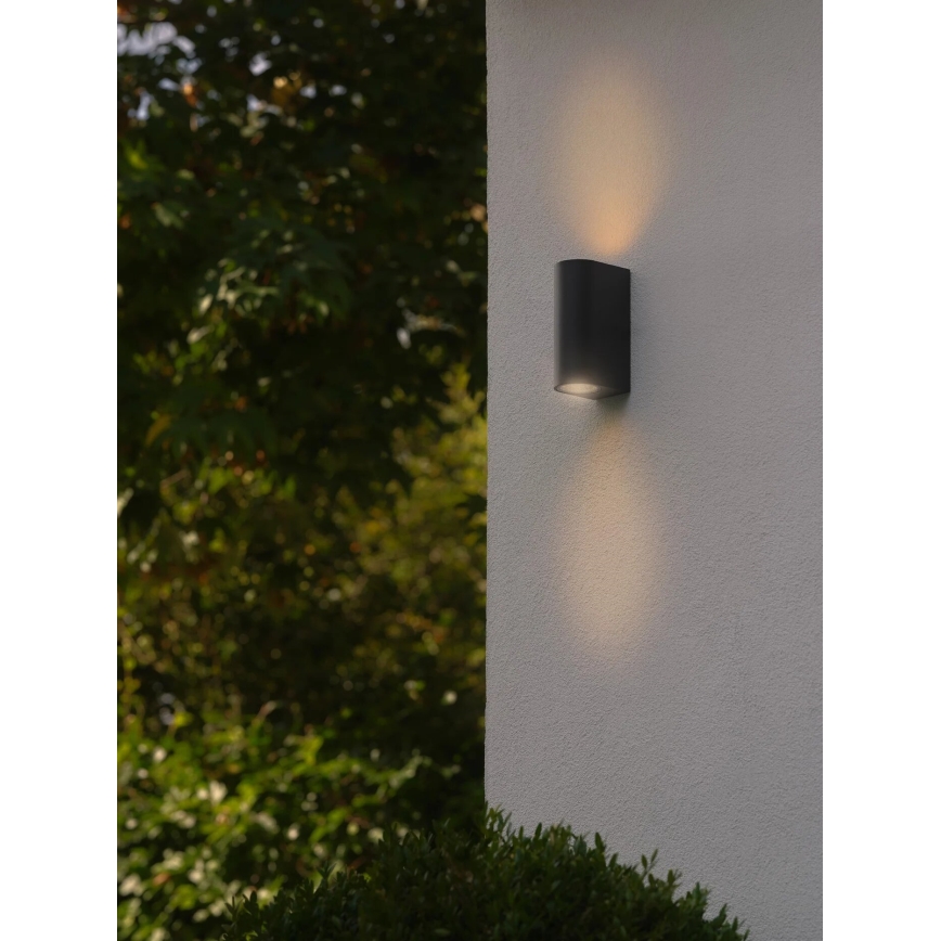 Nordlux - Āra sienas lampa DION 2xGU10/25W/230V IP44 melna
