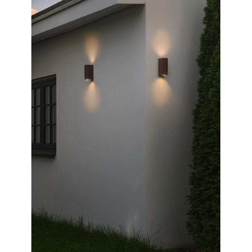 Nordlux - Āra sienas lampa DION 2xGU10/25W/230V IP44 rezavá