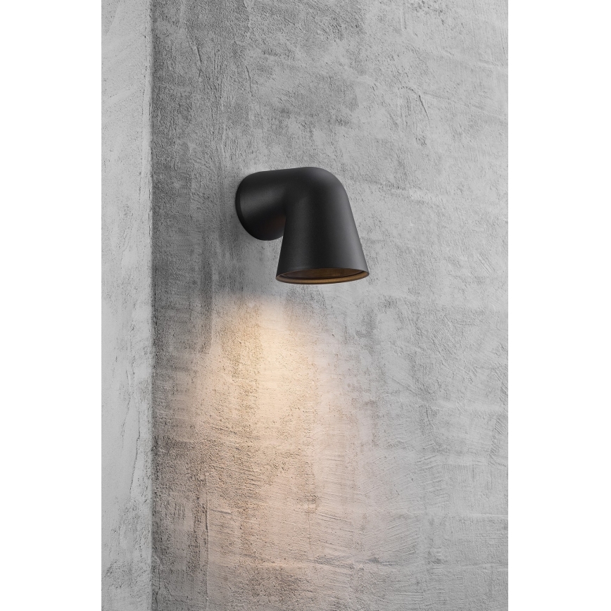 Nordlux - Āra sienas lampa FRONT 1xGU10/28W/230V IP44 melna