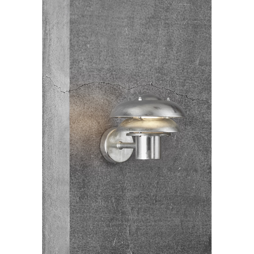 Nordlux - Āra sienas lampa KURNOS 1xE14/12W/230V IP54 matēts hroms